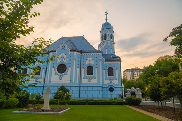 Blue Church of Saint Elizabeth Hungarian which is one of landmarks of Bratislava, Slovakia.