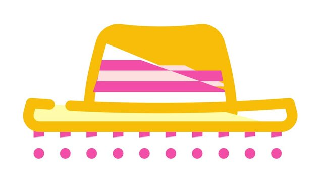 hat spain animated color icon hat spain sign. isolated on white background