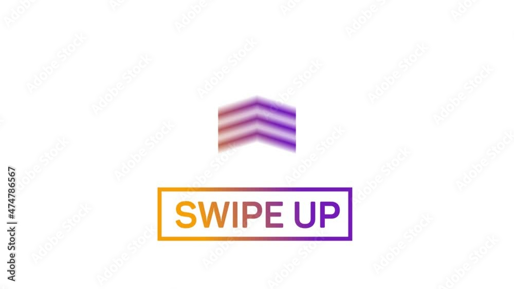Poster Swipe up, arrow up buttons colorful gradient. Alpha channel without background. Swipe up animation footage.
