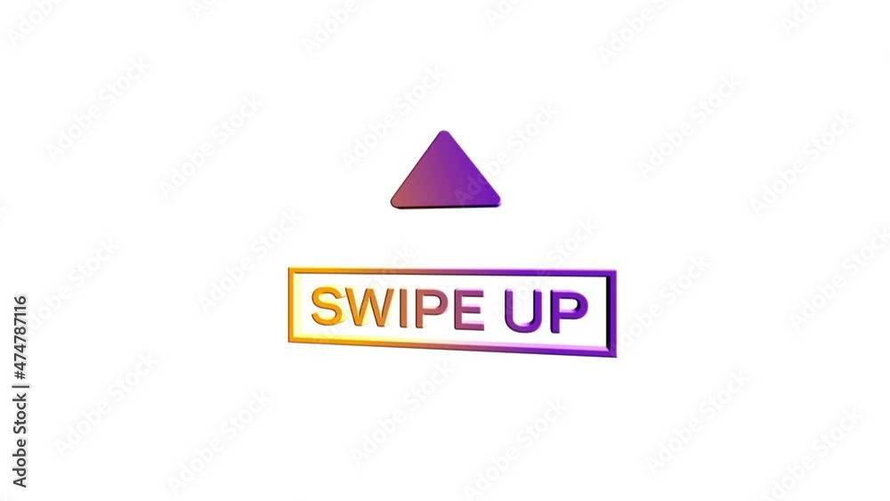 Aufkleber 3d Swipe up, arrow up buttons colorful gradient. Application and social network icons, swipe up for advertising. Social media scroll arrows. 4K video animation with alpha channel
