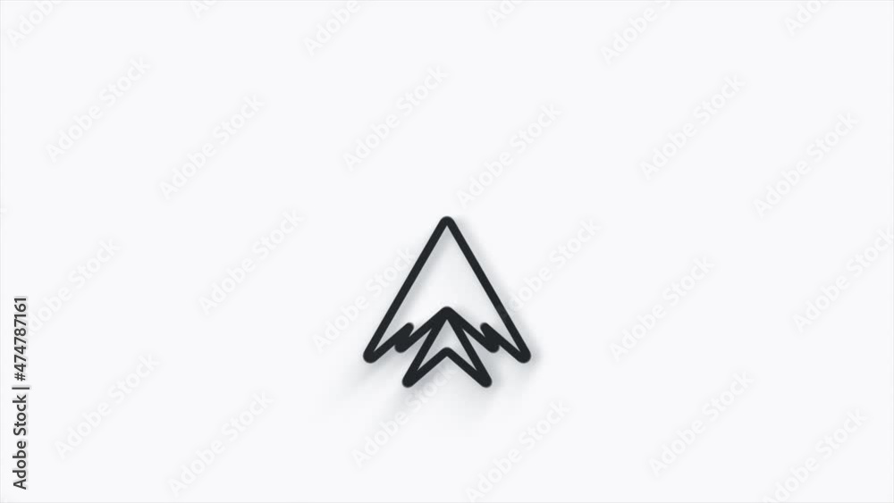 Aufkleber Line Swipe up animation button. Application and social network icons, swipe up for advertising. Social media scroll arrows. 4K video animation with alpha channel