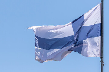 Finnish national flag. Republic of Finland. FIN