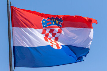 Croatian national flag. Republic of Croatia. HR