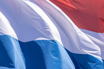 Dutch national flag. Kingdom of the Netherlands. NL
