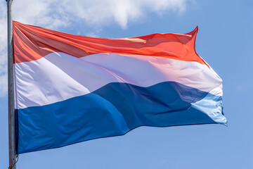 Dutch national flag. Kingdom of the Netherlands. NL - obrazy, fototapety, plakaty