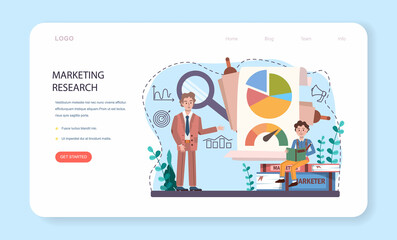 Marketing education school course web banner or landing page