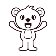 Polar Bear Happy Pose Coloring Page