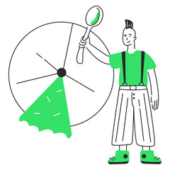 Man shows statistics