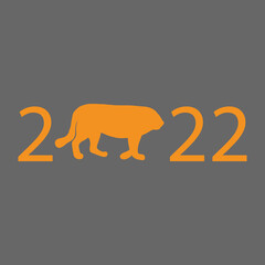 Vector tiger 2022. Year of the tiger 2022. Isolated. Drawn by hand. Cartoon