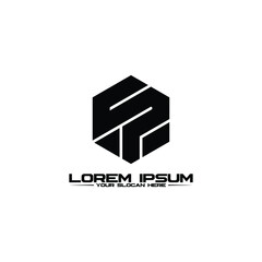 Letter SP hexagon logo design vector