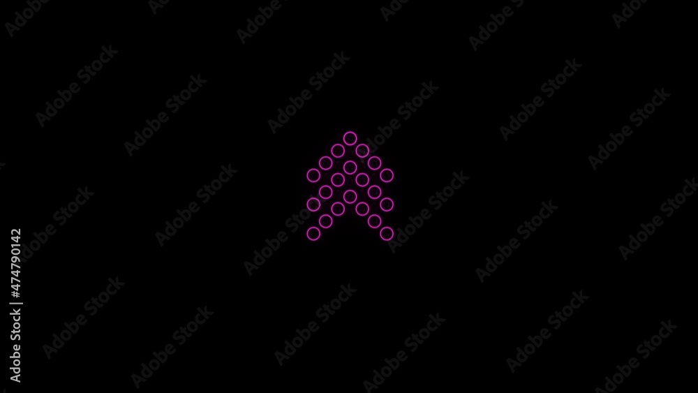 Poster Swipe up neon icon. Scroll arrow up drag button up social media interface action icon. Motion graphic. Swipe up animation footage.
