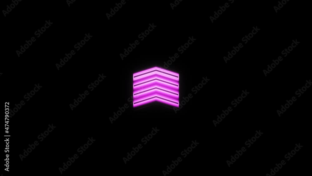 Aufkleber Swipe up neon icon. Scroll arrow up drag button up social media interface action icon. Motion graphic. Swipe up animation footage.