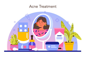 Naklejka premium Dermatologist concept. Dermatology, skin care specialist. Acne and eczema