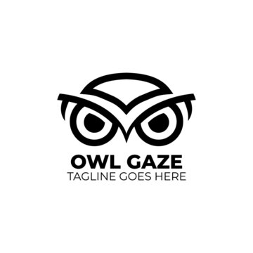 owl gaze logo made of outline