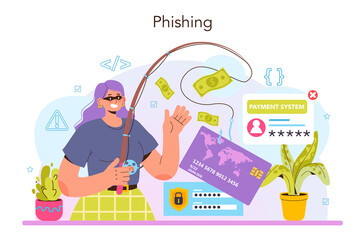 Hacker concept. Cyber attack, thief stealing personal data