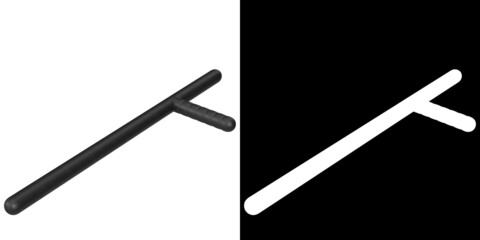 3D rendering illustration of a police baton