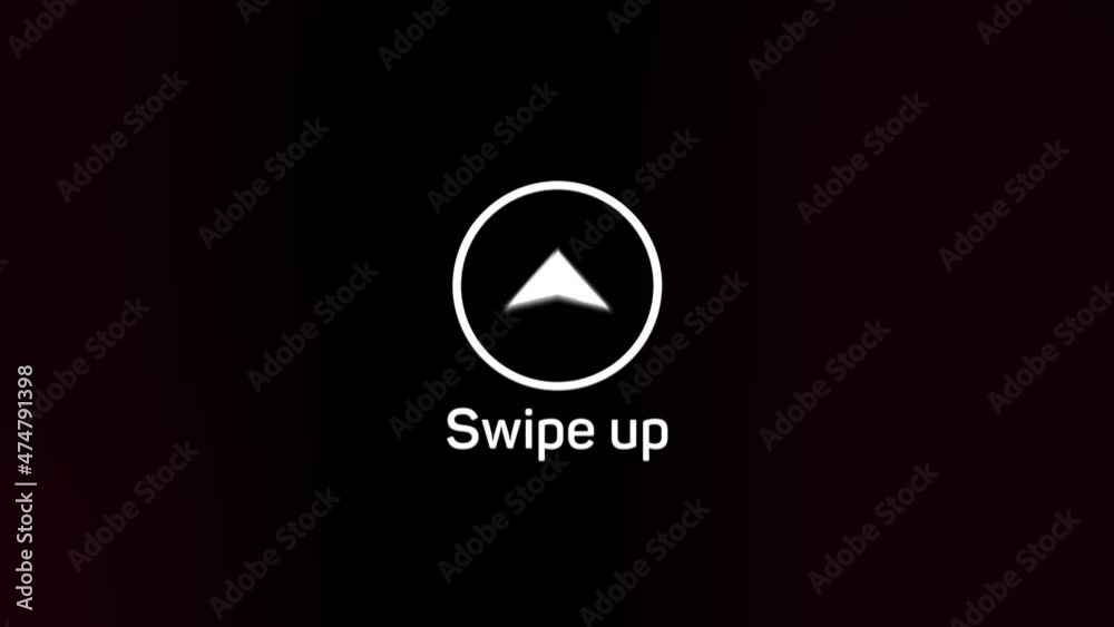 Leinwandbilder Glitch Swipe up animation button. Application and social network icons, swipe up for advertising. Social media scroll arrows. 4K video animation with alpha channel