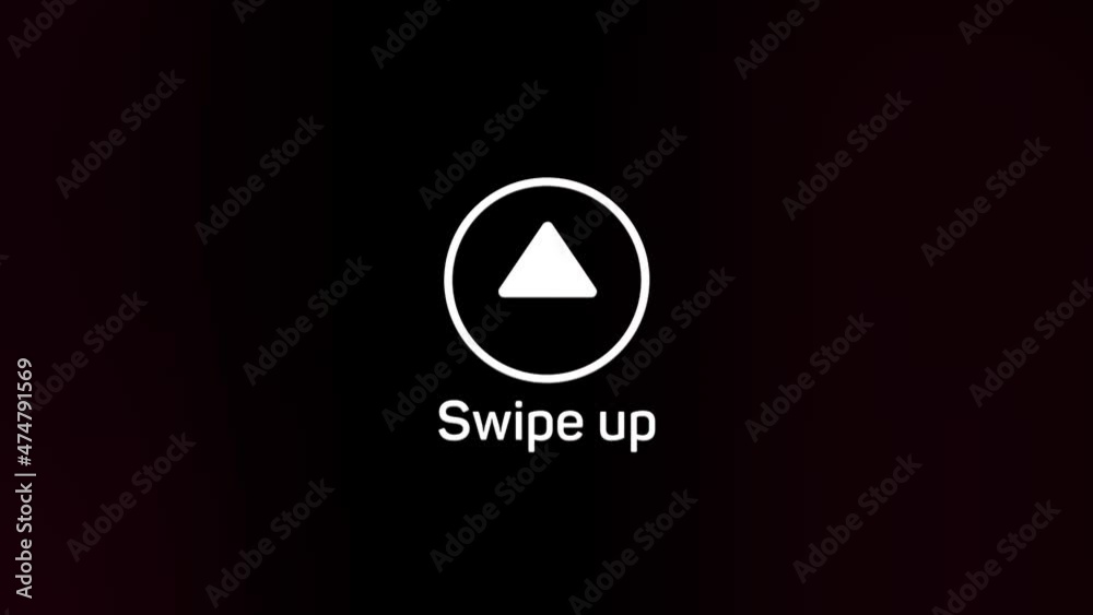 Poster Glitch Swipe up animation button. Application and social network icons, swipe up for advertising. Social media scroll arrows. 4K video animation with alpha channel