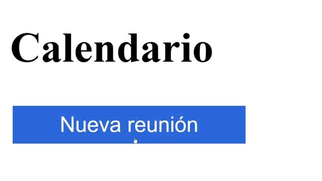 Spanish. Creating a Scheduled New Meeting in Calendar. Create Schedule Prompt in Personal Organizer Datebook. Digital Display View of Clicking in Diary.