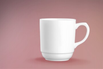 photo of blank mug, pink background