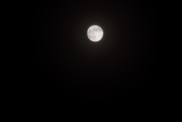 Obraz na płótnie Canvas Mroon in the night sky, Great super moon in sky during the dark night.