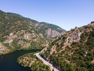 Fototapeta na wymiar Aerial view of Krichim Reservoir, Bulgaria