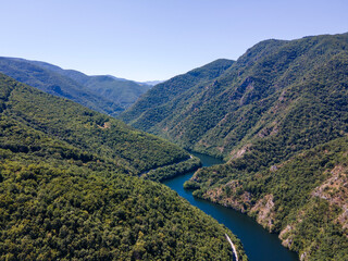 Fototapeta premium Aerial view of Krichim Reservoir, Bulgaria