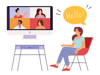 woman and video meeting