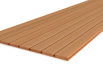 Exterior wooden decking or flooring on the terrace, Wood parquet flooring. exterior wooden decking or flooring isolated on white background