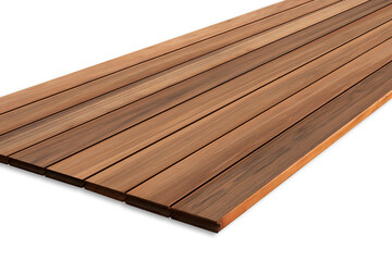 Obraz na płótnie Canvas Exterior wooden decking or flooring on the terrace, Wood parquet flooring. exterior wooden decking or flooring isolated on white background