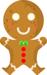Gingerbread man. Vector illustration.
