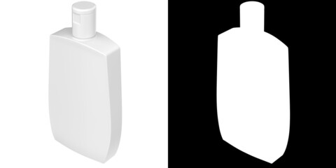 3D rendering illustration of a body cream bottle container