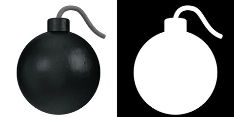 3D rendering illustration of a bomb
