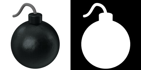 3D rendering illustration of a bomb