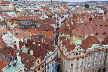 Naklejka na ściany i meble Walking around looking at the skyline and streets of Prague