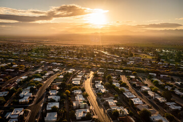 Sunrise residential neighborhood of Green Valley and Sahuarita Arizona.