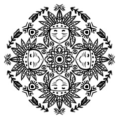  Mandala pattern American Indian boy