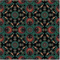 Mandala seamless pattern American Indian boy.