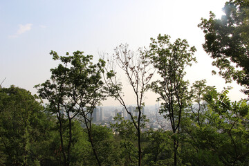 Obraz na płótnie Canvas Cityscape of Seoul viewed on a clear day
