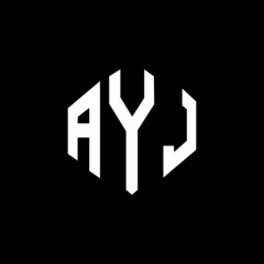 AYJ letter logo design with polygon shape. AYJ polygon and cube shape logo design. AYJ hexagon vector logo template white and black colors. AYJ monogram, business and real estate logo.