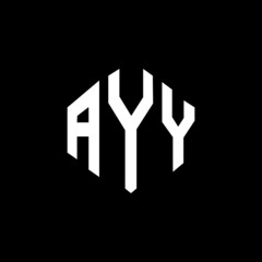 AYY letter logo design with polygon shape. AYY polygon and cube shape logo design. AYY hexagon vector logo template white and black colors. AYY monogram, business and real estate logo.