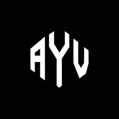 AYV letter logo design with polygon shape. AYV polygon and cube shape logo design. AYV hexagon vector logo template white and black colors. AYV monogram, business and real estate logo.