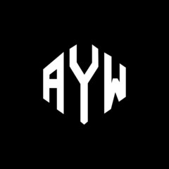 AYW letter logo design with polygon shape. AYW polygon and cube shape logo design. AYW hexagon vector logo template white and black colors. AYW monogram, business and real estate logo.