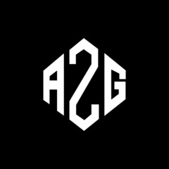 AZG letter logo design with polygon shape. AZG polygon and cube shape logo design. AZG hexagon vector logo template white and black colors. AZG monogram, business and real estate logo.