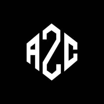 AZC letter logo design with polygon shape. AZC polygon and cube shape logo design. AZC hexagon vector logo template white and black colors. AZC monogram, business and real estate logo.