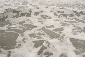 Background of Ocean Water with White Foam