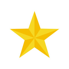 Icono de estrella amarilla 3d. Ilustración vectorial