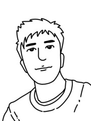 black and white of man cartoon for coloring