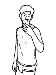 black and white of man cartoon for coloring