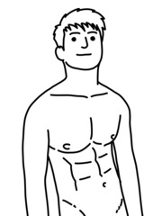 Fototapeta premium black and white of man cartoon for coloring